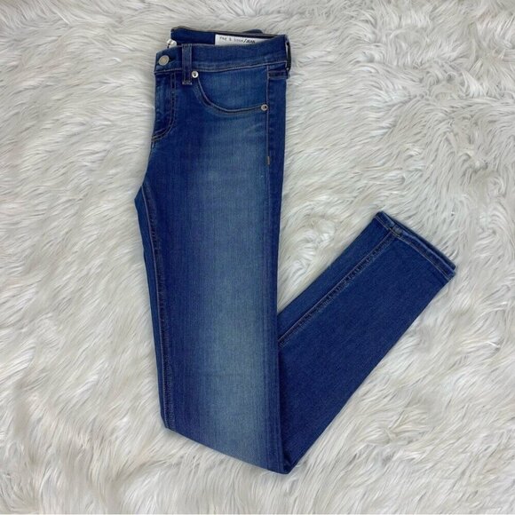 Rag & Bone Women's Redmond‎ Blue Mid-Rise Skinny Designer Denim Jeans W26-27/L30 - Picture 2 of 11